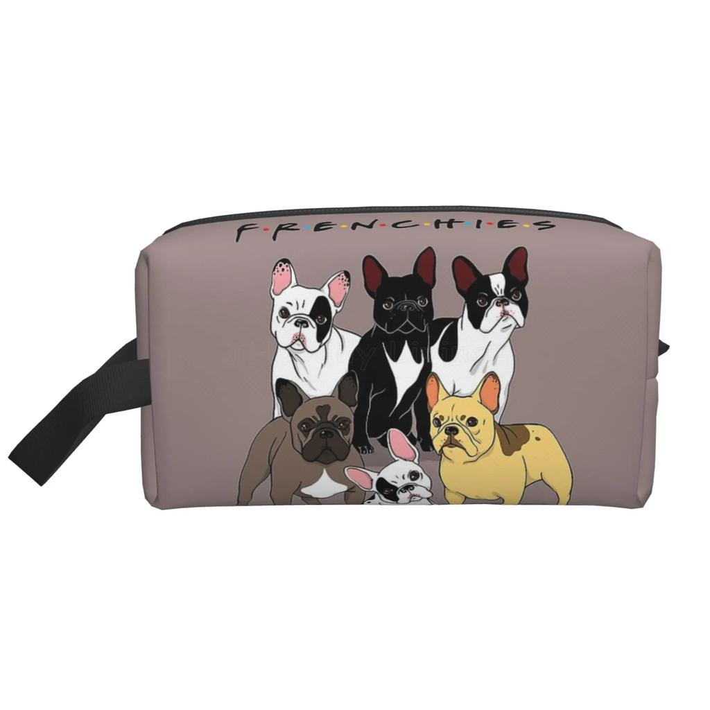 Torby do przechowywania buldoga francuskiego, urocza kosmetyczka dla szczeniaka, przenośna, o dużej pojemności, podróżne kosmetyczki, unisex, organizer na kosmetyki