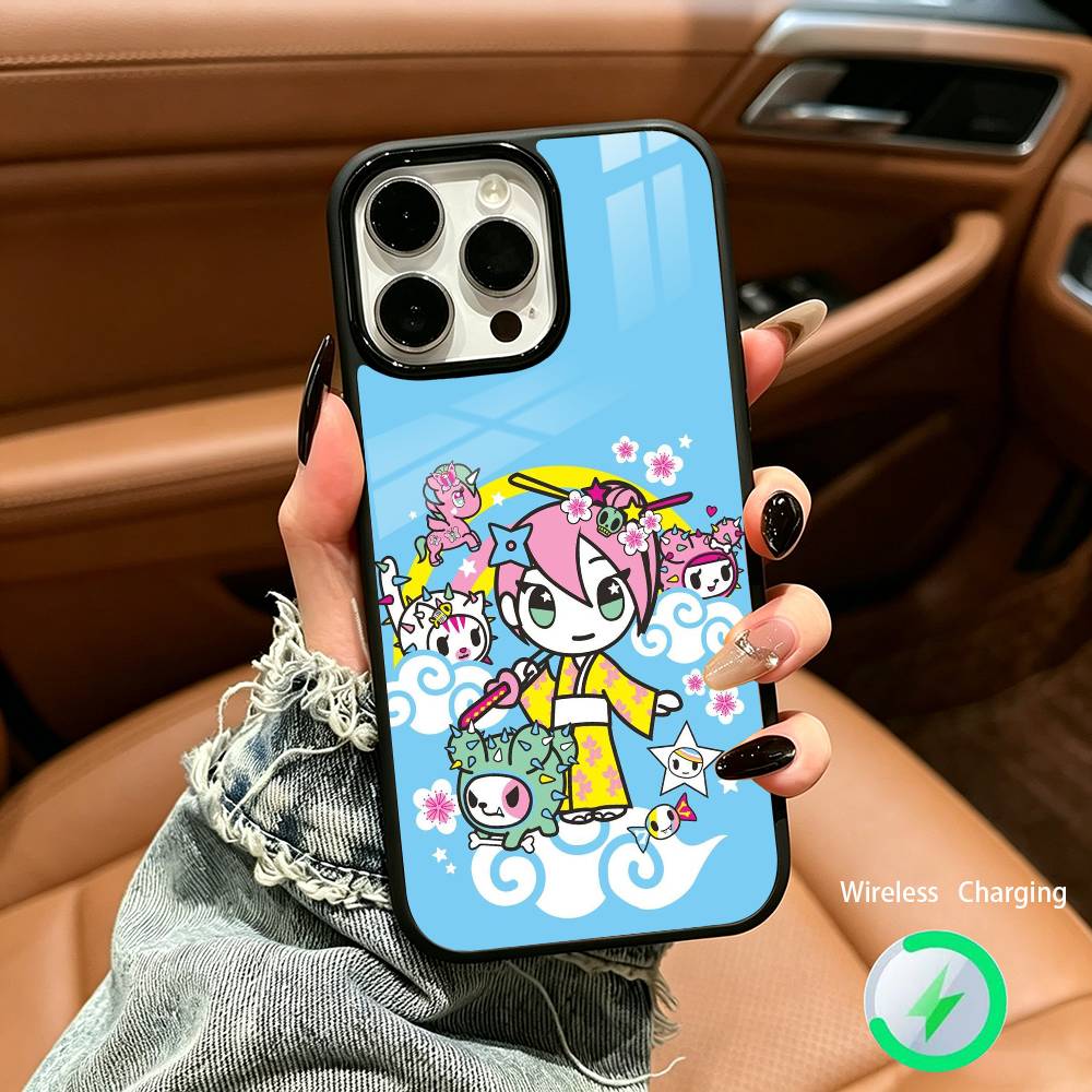 Retro Cute Vibe T-Tokidoki Art Phone Case For IPhone17 16 15 14 13 12 11 Pro Max 16/15/14Plus Wireless Charger Cover Funda