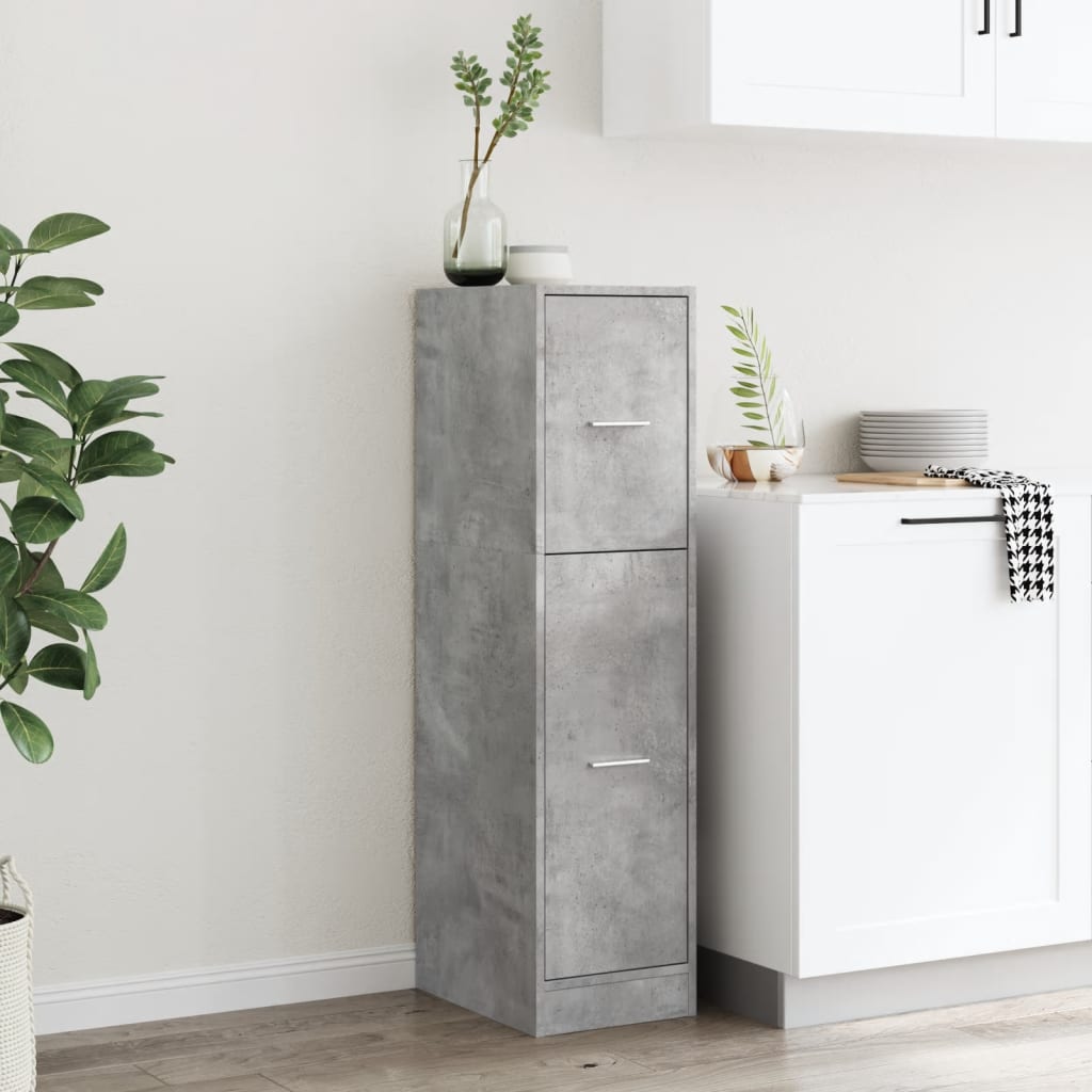 Apothecary Cabinet Concrete Grey 30 x 41 x 118 cm Particleboard