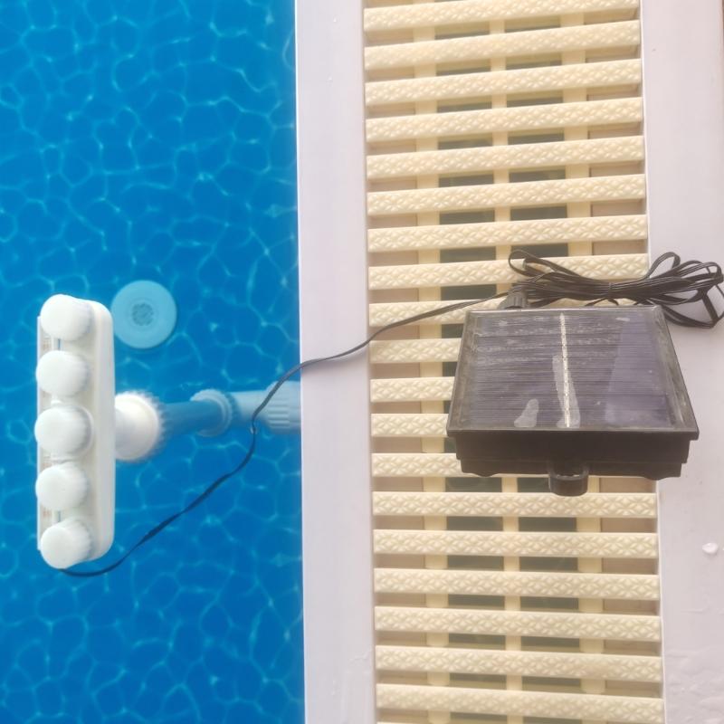 Solar Pool Fountains with 7 Color LED Lights 360 Degree Pool Waterfall Sprinkler Rechargeable Outdoor Pond Water Fountains