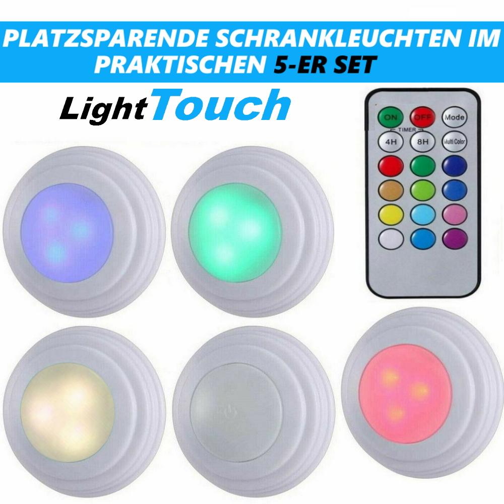 LightTouch RGB Cabinet Lights Color 5 Pieces Wireless LED Light Tap Click