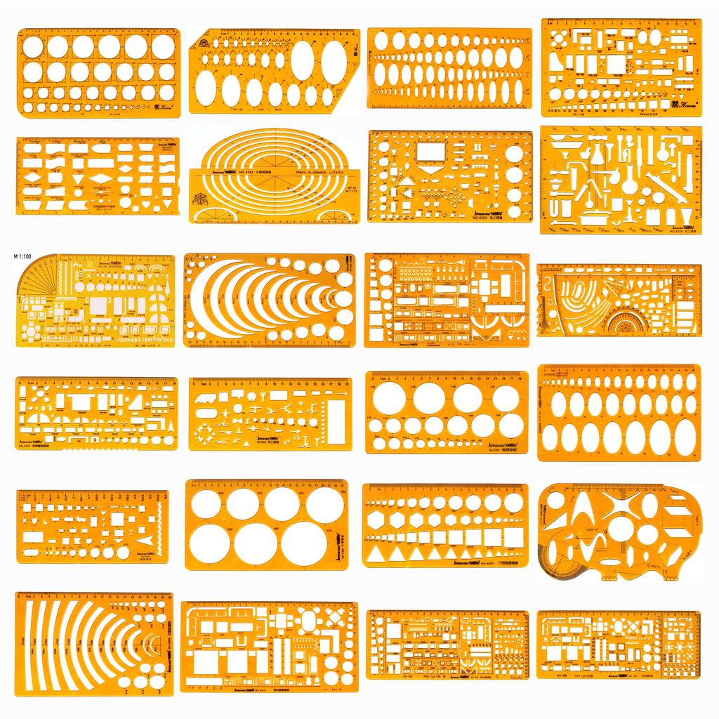 1pcs Professional Drawing Template Ruler for Curves, Circles, Ovals - Ideal for Engineering, Architecture, Interior Design