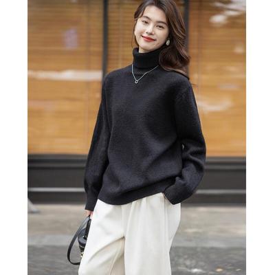 Mokana Damen Rollkragen Langarm Strickpullover MKNJD3041