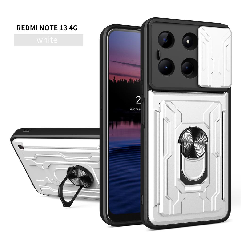 For Redmi Note 13 Pro/Note 13/Redmi K70E Redmi 12C Redmi 11A 4G Car Mounted Magnetic Rotating Ring Card Slot Phone Case