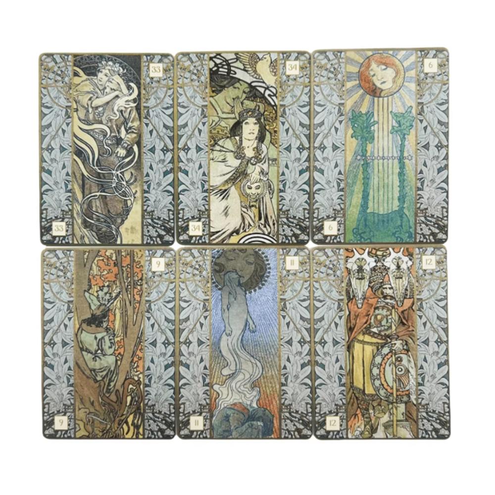 Alfons Maria Mucha Carte Oracolari Mazzo di Divinazione Edizione Visione Inglese Tavola Tarot Gioco di Carte