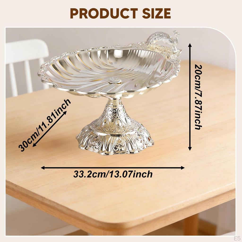Fruit Plate Cupcake Stand Dish Food Desserts Organizer Round Snack Tray Serving for Home Living