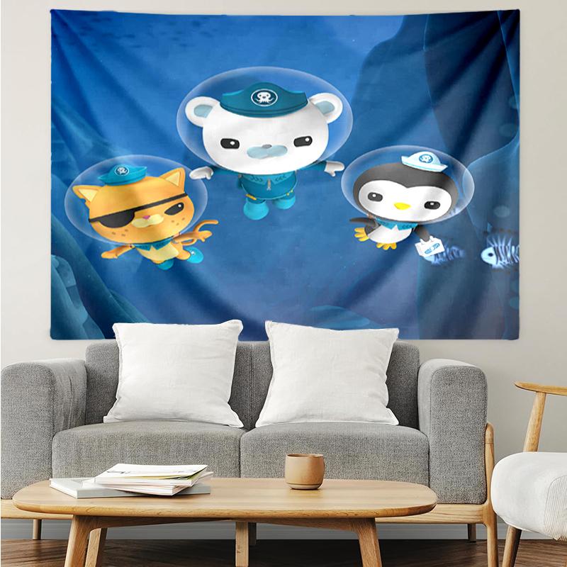 Octonauts Print Tapestry, Backdrop, Easy Setup, Ideal for Bedroom, Office & Living Room, with Aesthetic Wall Hanging Decor.