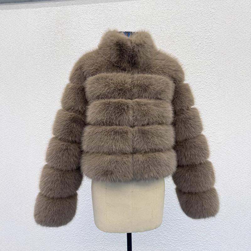 S-6XL large size women's fox fur coat, winter new fashionable versatile environmentally friendly artificial fur coat