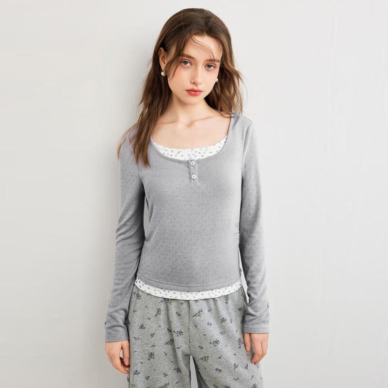 Ведущая корейская сладкая футболка с длинным рукавом, имитирующая двойку S