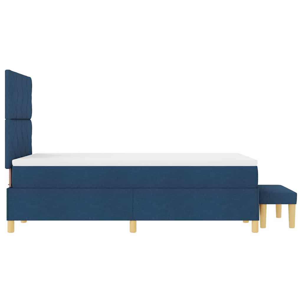 Box Spring Bed with Cushions and Headboard Blue 200 x 120 cm Fabric
