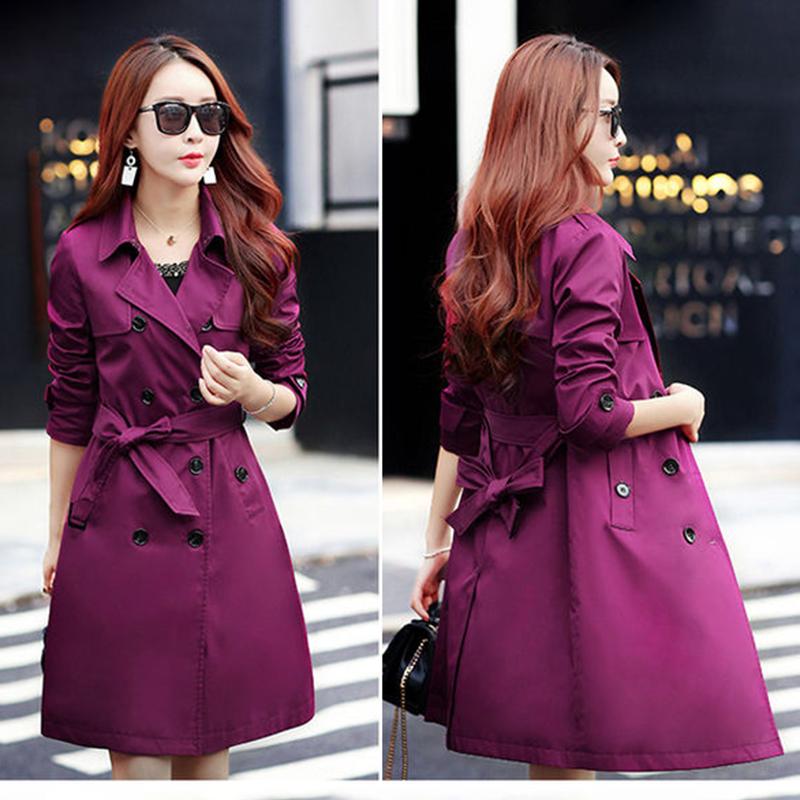 Women's Mid-length Trench Coat Spring and Autumn Korean Style Slim Waist British Large Size Casual Windbreaker M-4XL