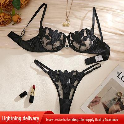 "Set di Lingerie Sexy con Ricamo di Fiori Transfrontaliero Z"