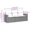3-teiliges Gartensofa-Set mit Kissen aus grauem Poly-Rattan