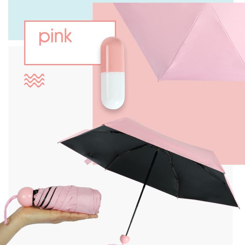 Folding Capsule Small Umbrella Pill Package Portable Travel Sunny Day Rainy