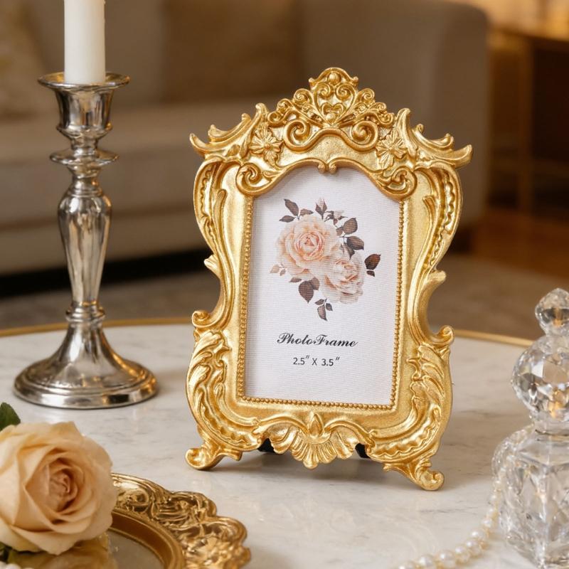 Antique Ornate Rectangles Photo Frame for Tabletop Wall Display,Retro Picture Frame,Decorative Photo Frame Home Decors
