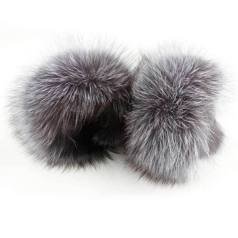 Winter Raccoon Fur Cuffs Women Fashion Fur Arm Warmer Natural Fur Wristband Female Warm Fur Sleeve Decort Plush Fur Bracelet