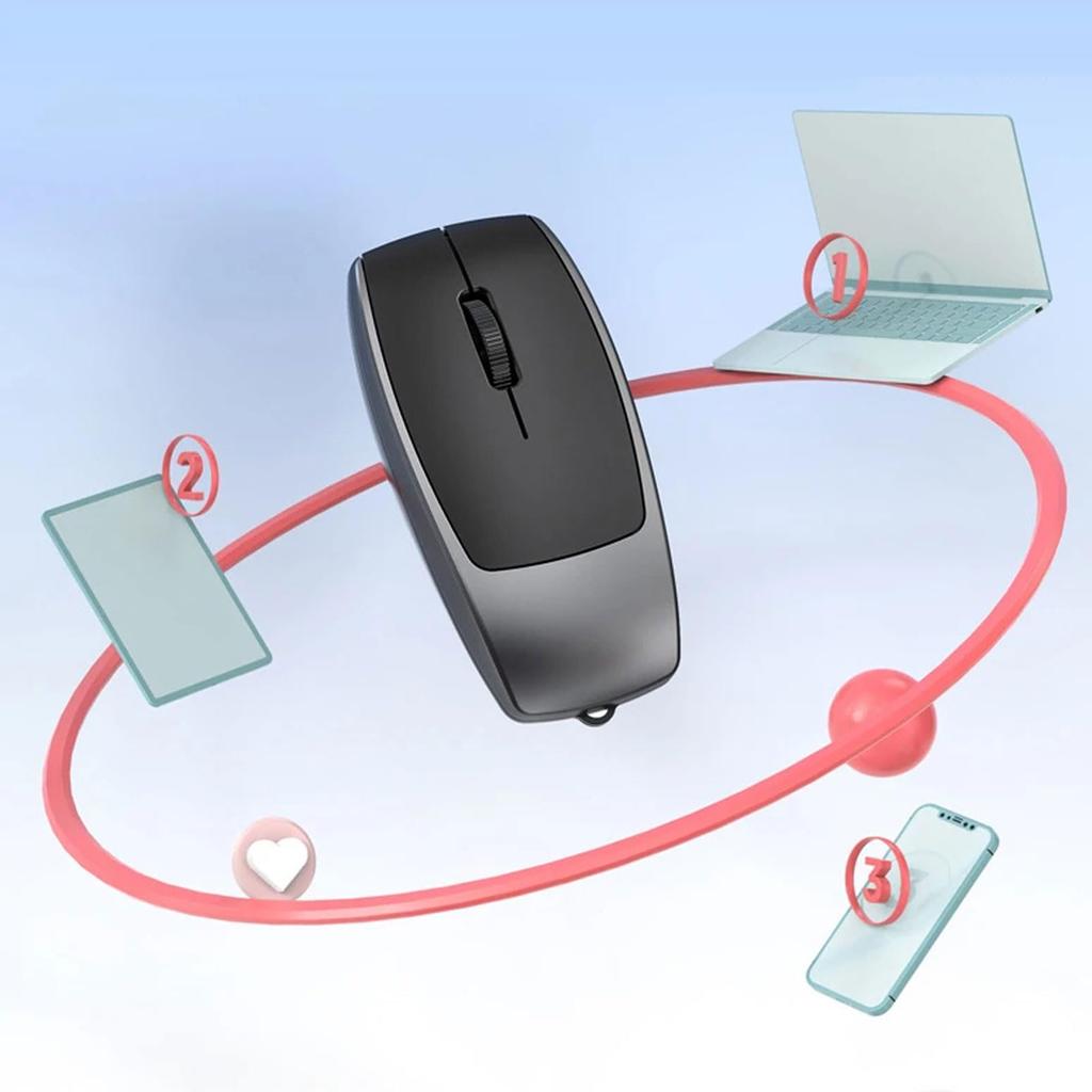 Acogedor Mini Bluetooth Mouse with TF Card for Travel Office Use 2-in-1 Reader, Type-C Rechargeable, Ultra-Compact, Laptops, Tablets, Phones,