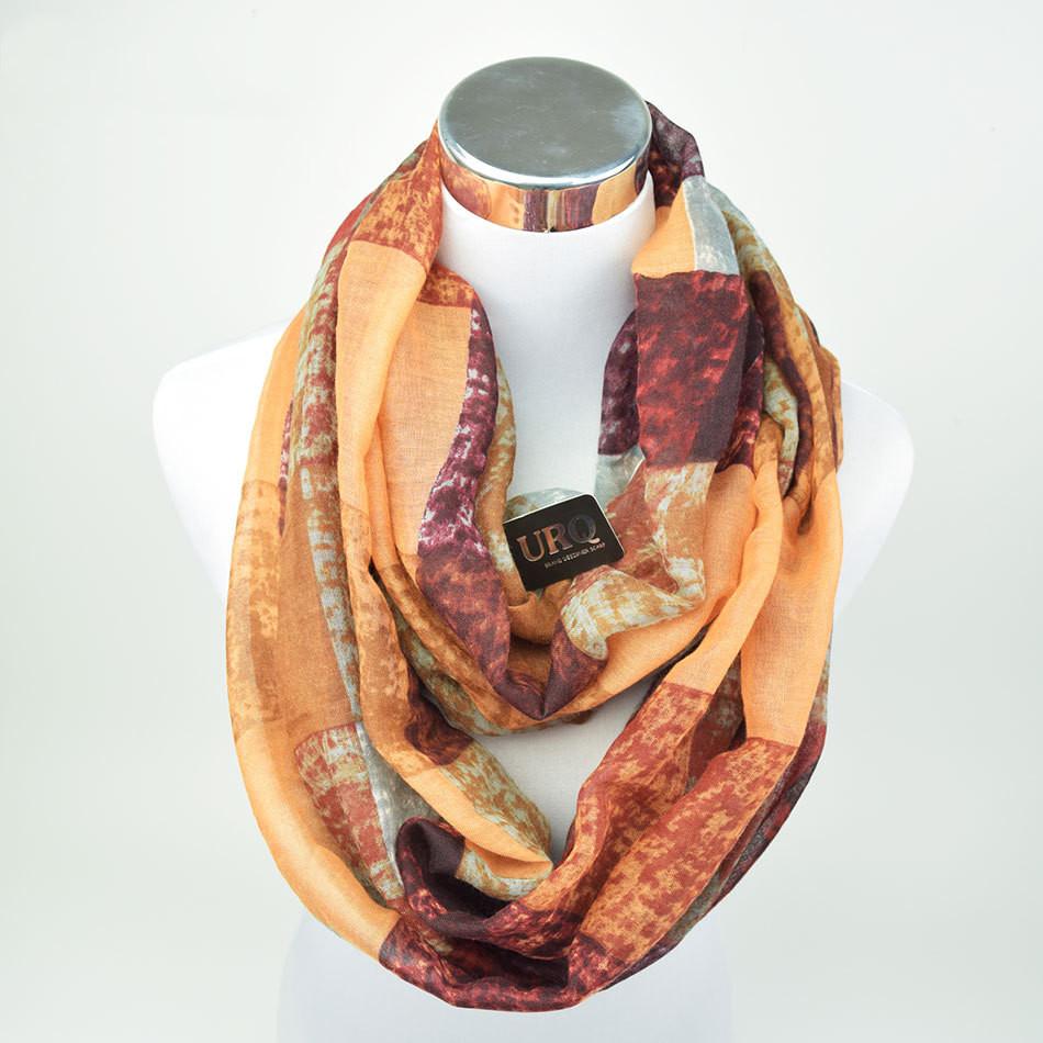 Fashion Plaid Ring Infinity Scarf Women Warm Winter Soft Voile Circle Snood Scarves Neck Loop Shawl Ladies Neckerchief