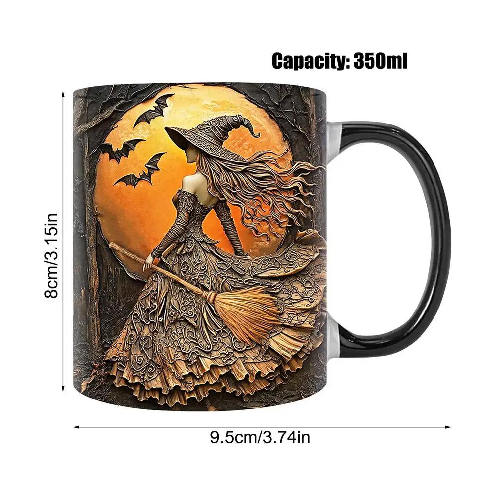 Caneca de Café Bruxa de Halloween 350ml Café Chá leite Canecas Casa Café da Manhã Copo de Leite Chá da Tarde Xícara de Chá Presentes de Halloween