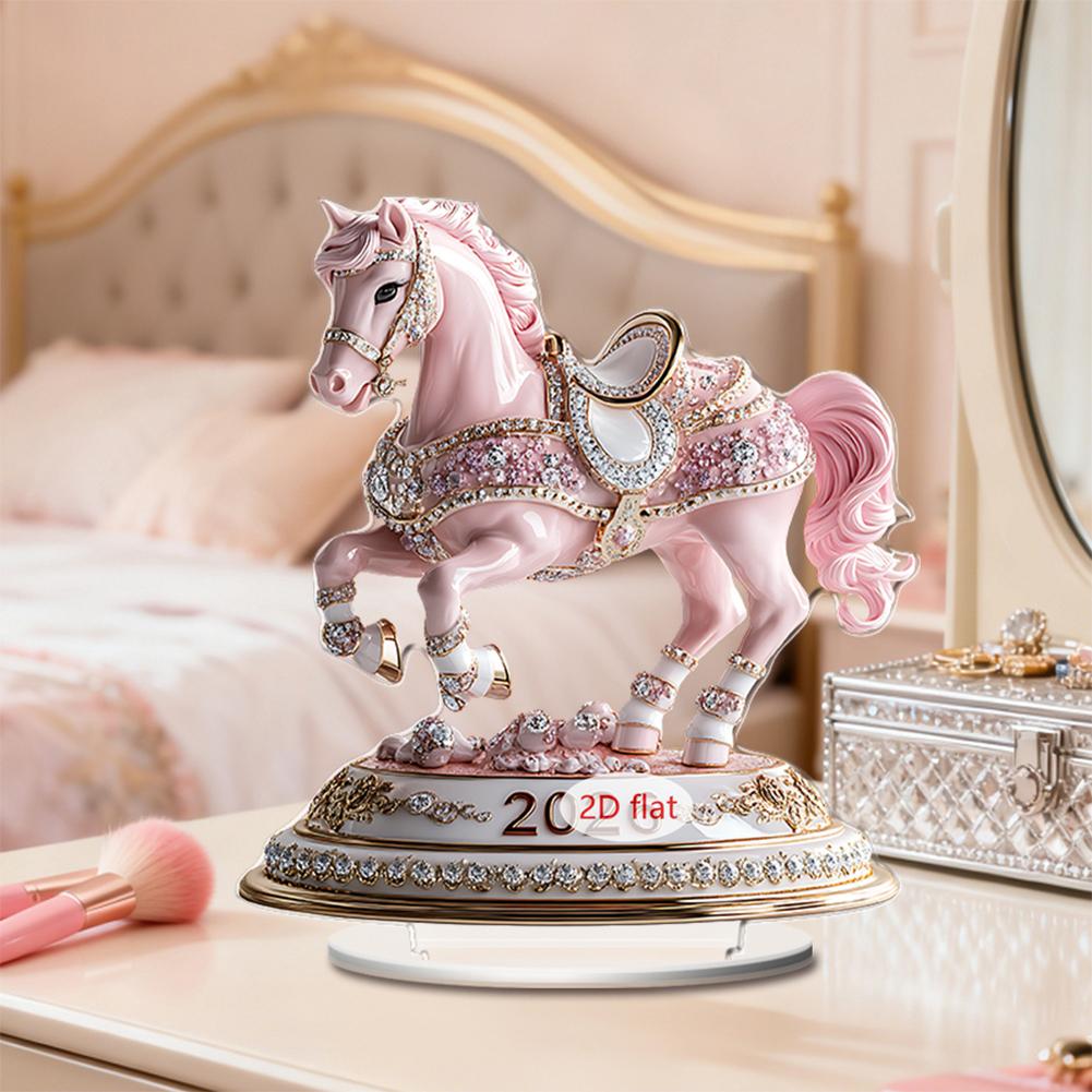 2026 Year Of The Horse 2D Acrylic Laser Relief Home Desktop Ornament, Living Room, Bedroom, Festival Symbolism Decoration Props