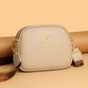 The new women's bag is simple and versatile, small round bag, multi-layer large-capacity shoulder messenger bag.