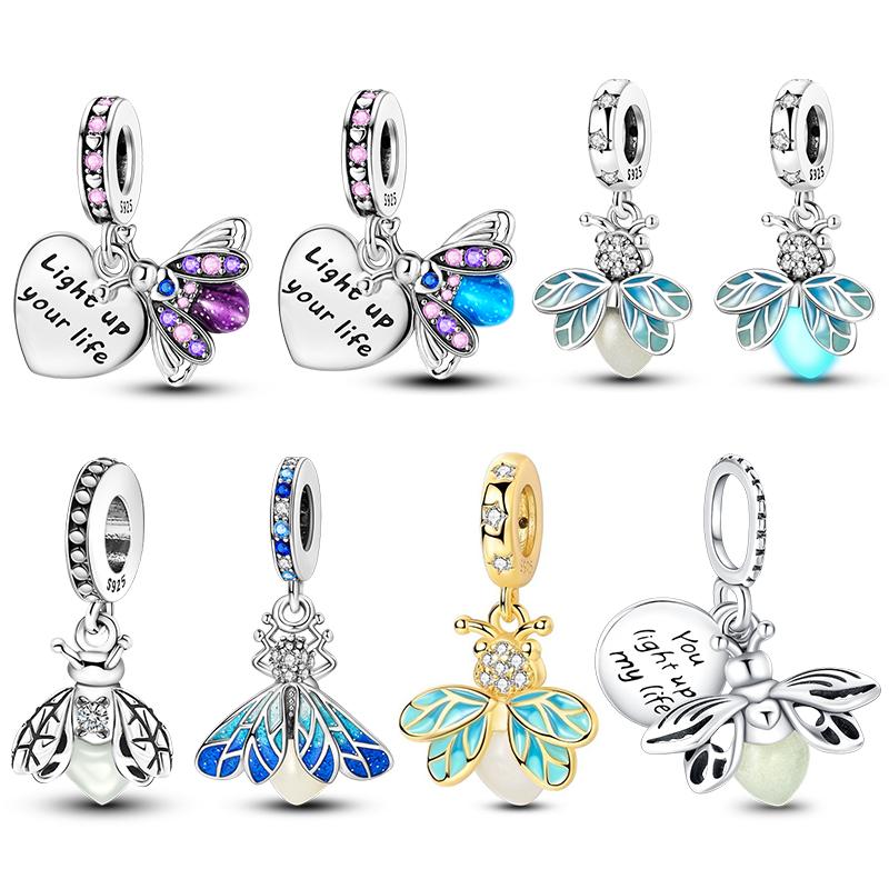 Copper Glow In The Dark Firefly Dangle Charm Bead Fits Bracelet Necklace Women Fashion Collection Diy Pendant Luxury Jewelry