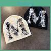 Knitted M Letter Beanie Hat For Women Warm Winter Fashion Accessory Gift