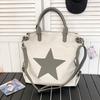 Womens Star Shoulder Bag Canvas Handbags Large Capacity Crossbody Bag Aesthetic Messenger Bag Fashion Satchels Bag