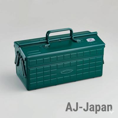 Antique Green TOYO STEEL Tool Box ST-350AG 2-Tier Openable Door Storage Case