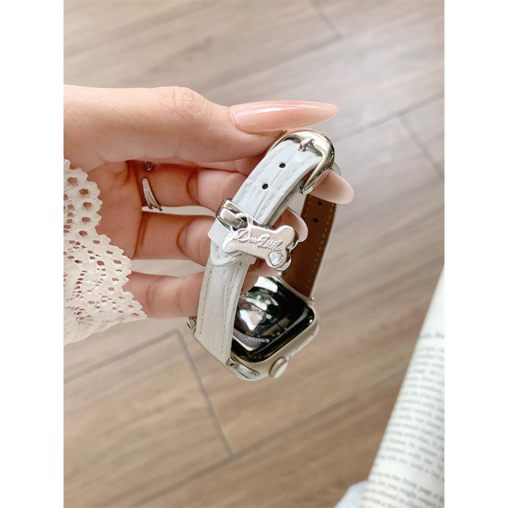 Bone Pendant Bamboo Texture Strap For Apple Watch Band Cute Women 11/10/9/8/7/6/5/4/3 38mm 40mm 41mm 42mm 44mm 45mm 46mm 49mm Strap