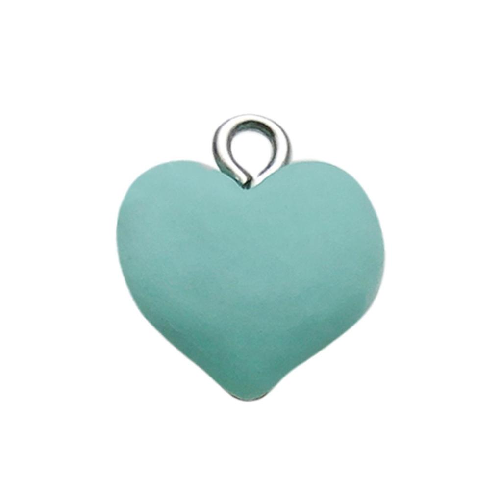 Colorful Resin Heart Earrings & Keychain Necklace Charm Set