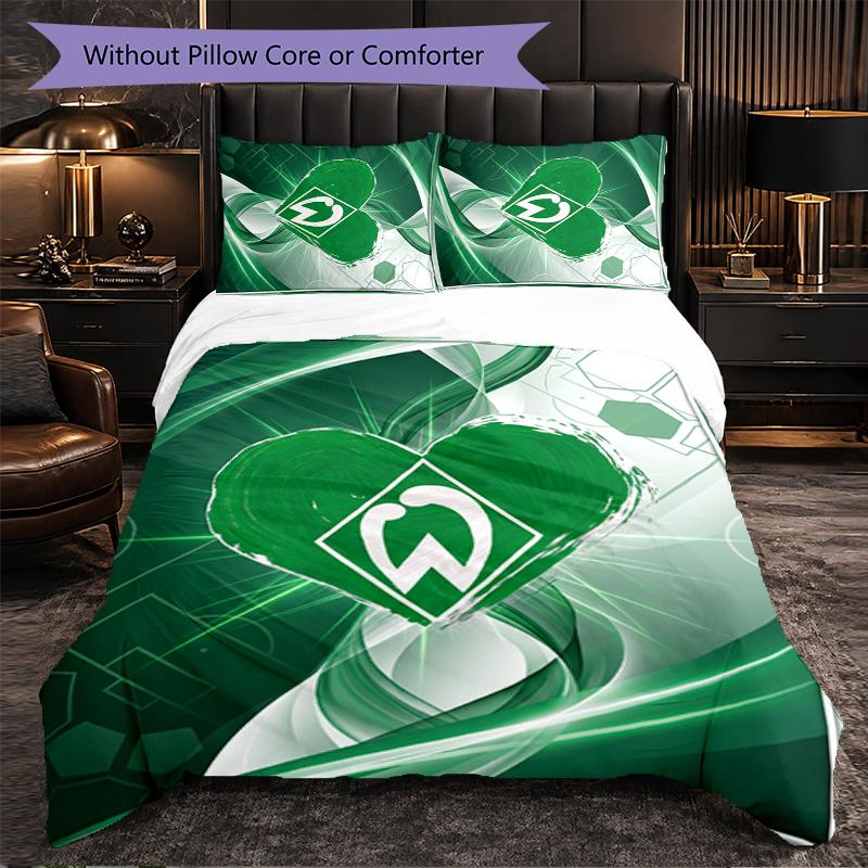 Set Biancheria da Letto Calcio Werder Bremen 3 Pezzi Morbido Set Copripiumino con Federe Set Decorazione Camera da Letto per la Casa