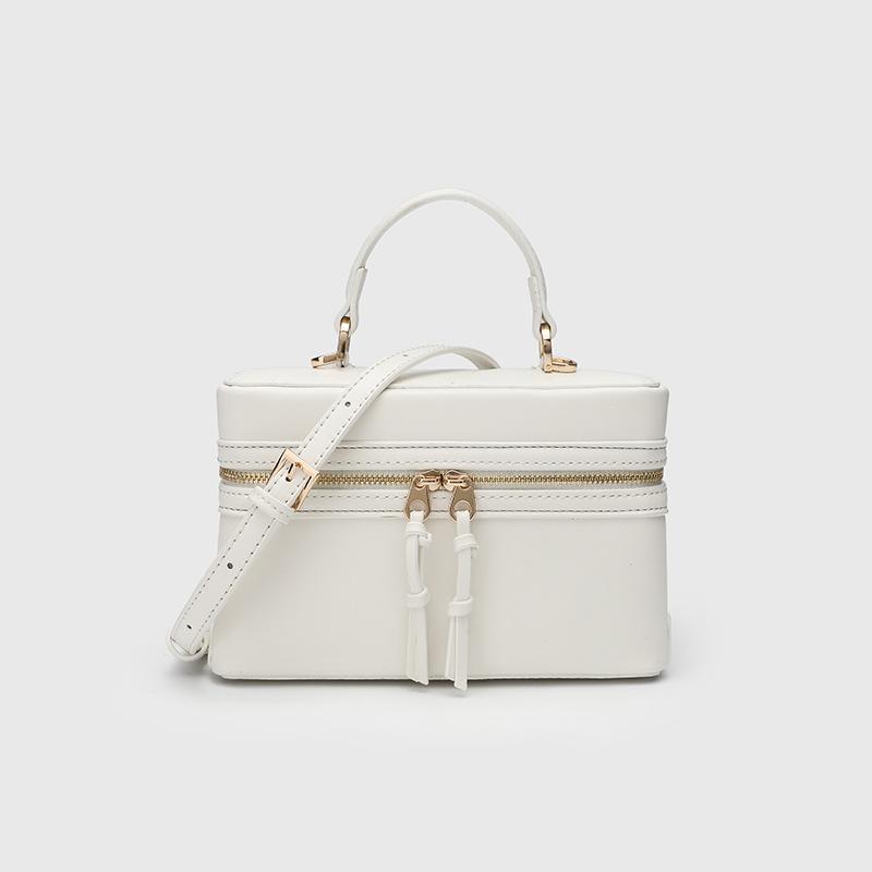 2025 Fashion Small Women Shoulder Bags Branded Style Crossbody Bag Two-way Zip Handbag Two-tone Boxy Cosmetic Bag Makeup Pouch