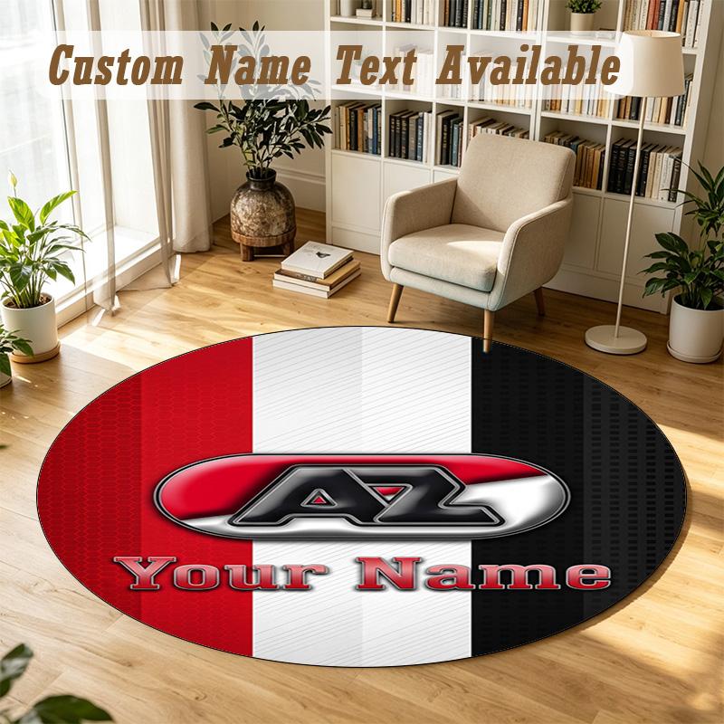 Round Rug Custom NameAZ Alkmaar Pattern Non Slip Carpet Home Floor Decor