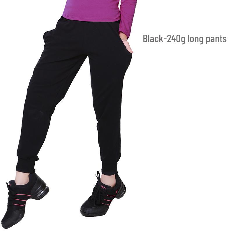Children's Black Cotton Dance & Gymnastics Pants