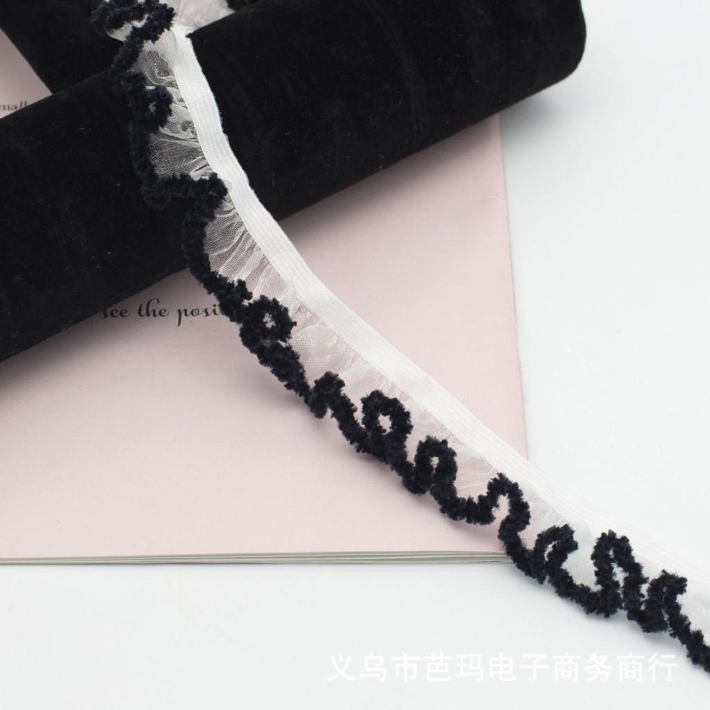 5Meters/lot 20MM Wide New Snow Silk Lace Single Skirt Edge Elastic Band Mushroom Baby Clothes Elastic Headpiece Decorative Lace