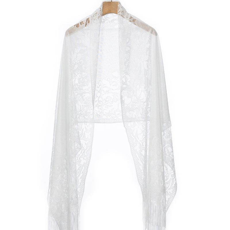 Damen Spitzenschal: Ein vielseitiges Oberbekleidungsstück für Frühling und Herbst mit Quasten, perfekt als Sommer-Seidenjacquard-Schal oder Ergänzung zu einem Cheongsam-Kleid.