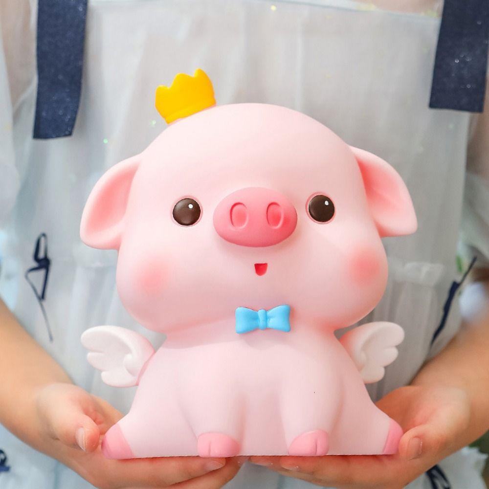 Desktop Ornaments Pig Piggy Coin Bank Vinyl Waterproof Savings Jar Bedroom Model Decorative Money Boxes Home Decoration