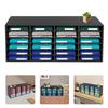 24 Compartment Paper and Mail Organizer,with Adjustable and Removable Shelves, Countertop Literature Sorter(Black)