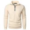 Men'S Long Sleeved Zipper Collar Shirt, Fashionable And Casual Lapel Top