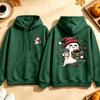 Cute Ghost Coffee Christmas Sweatshirt Santa Hat Gift Graphic Pullover Spooky Xmas Casual Loose Tops Men Hoodies Women