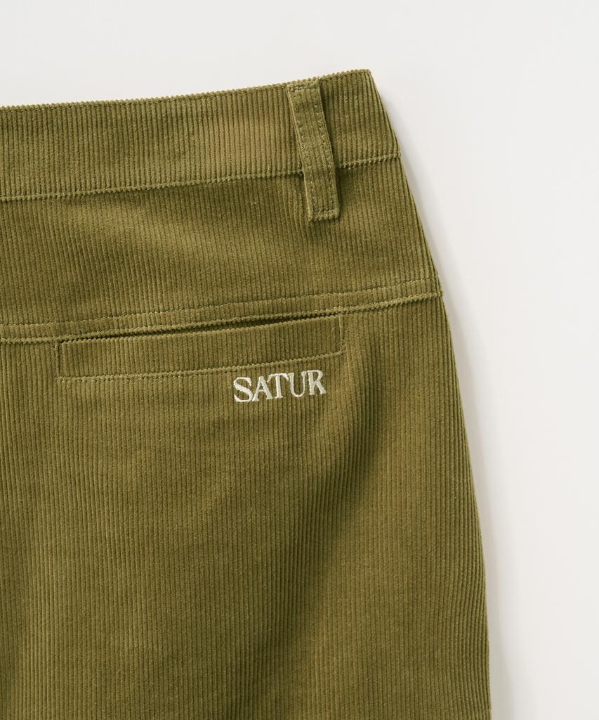 Seteo (W) Corduroy Long Skirt Olive Green