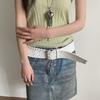 Korean Style PU Leather Waistband Woven Western Cowboy Belt Fashion Women Wide Belt  Spicy Girl