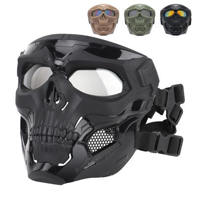 Cycling Colorful Goggles Motorcycle Skull Mask Outdoor Windproof Full Face Mask Paintball Game Tactical Protective Helmet Mask