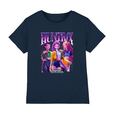 T-shirt Enfant K-Pop Demon Hunters Huntrix Bootleg, Bleu Marine