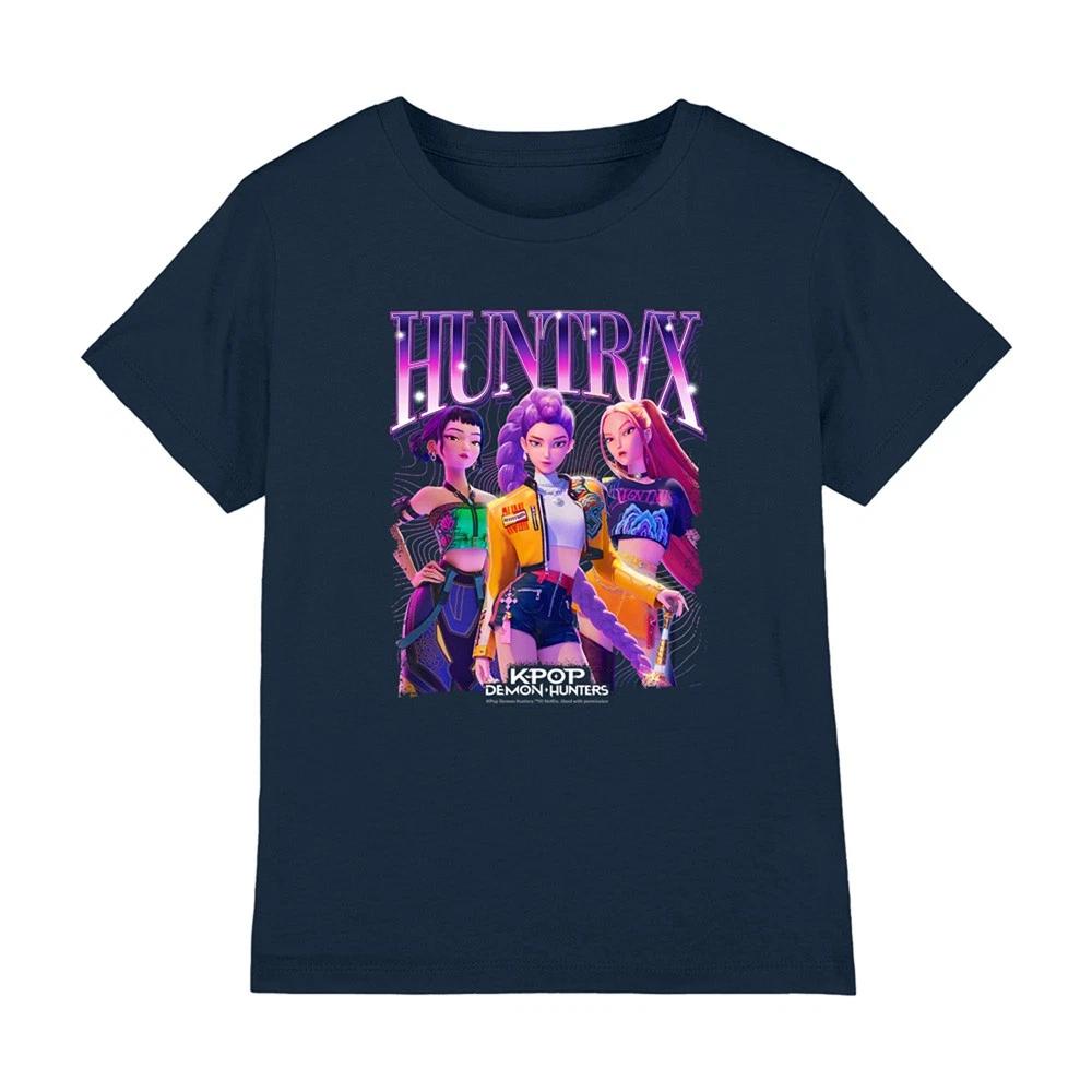 K-Pop Demon Hunters Huntrix Bootleg Kids T-shirt, Navy 140