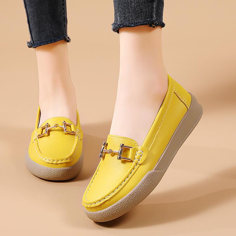 Women's Loafers Leather Driving Moccasins Comfort Flats Casual Slip On Walking Minimalist Summer Breathable Shoes