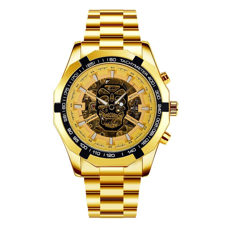 Top nagelneue automatische mechanische Uhr Mode hohl goldene automatische mechanische Uhr explosive Service Skelettuhr