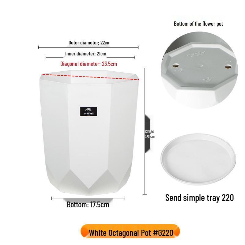 

Большой пластиковый цветочный горшок в скандинавском стиле для денежного дерева или пальмы Single - Resin