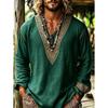 T-shirt casual da uomo a maniche lunghe con stampa